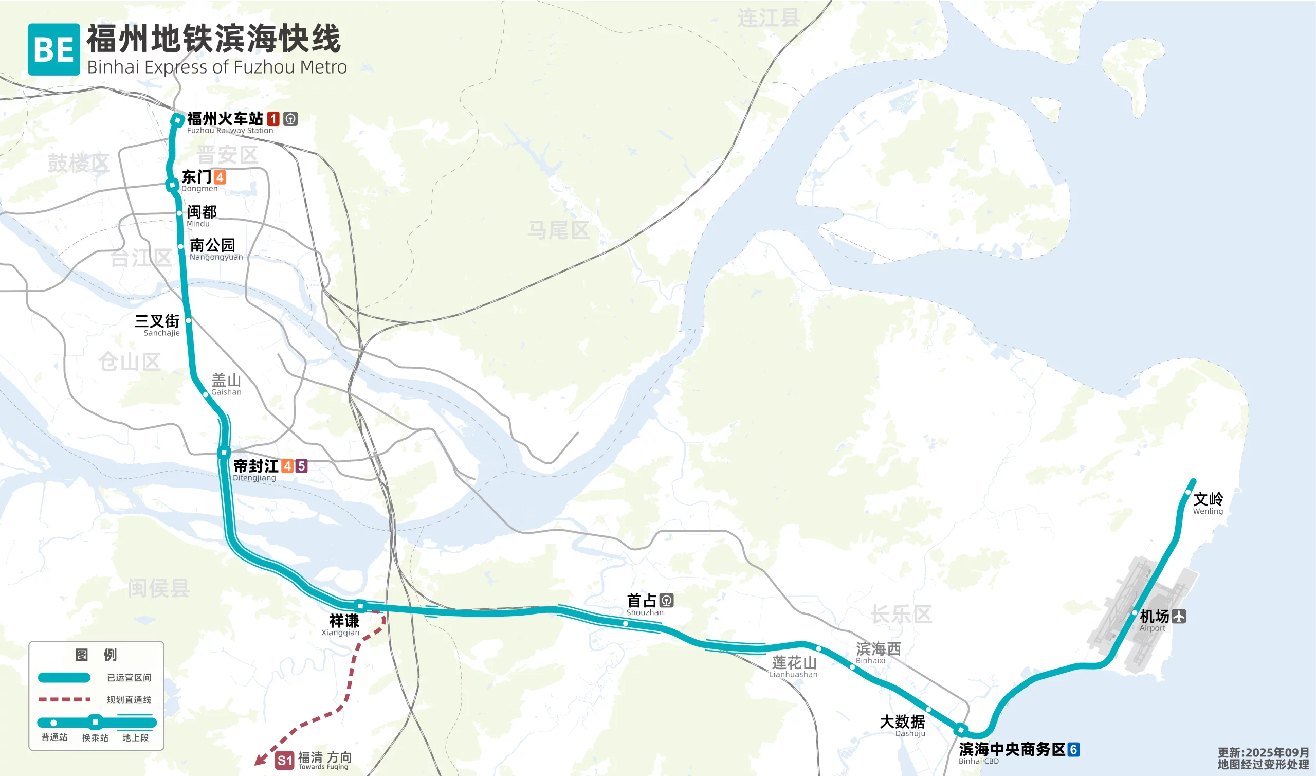 滨海快线线路图